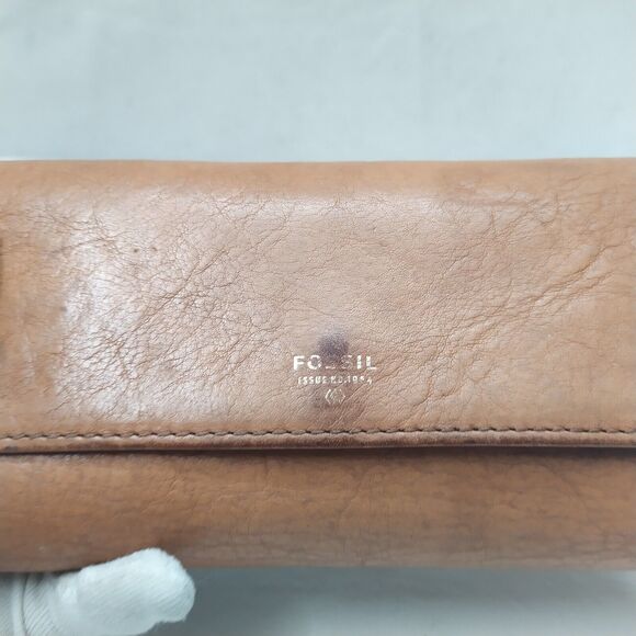 Fossil Brown Leather Credit Card ID Window Trifold Wallet - Picture 4 of 16